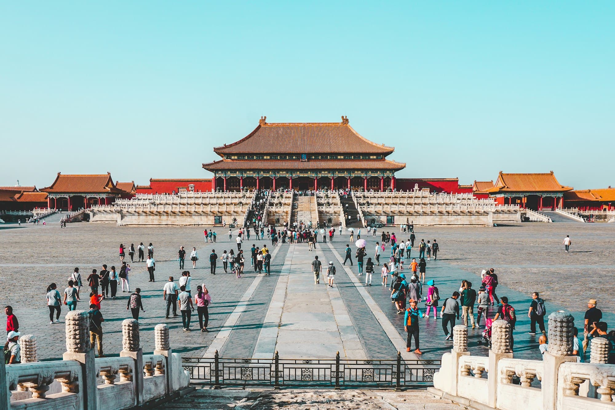 Visitors at the Forbidden City in Beijing
